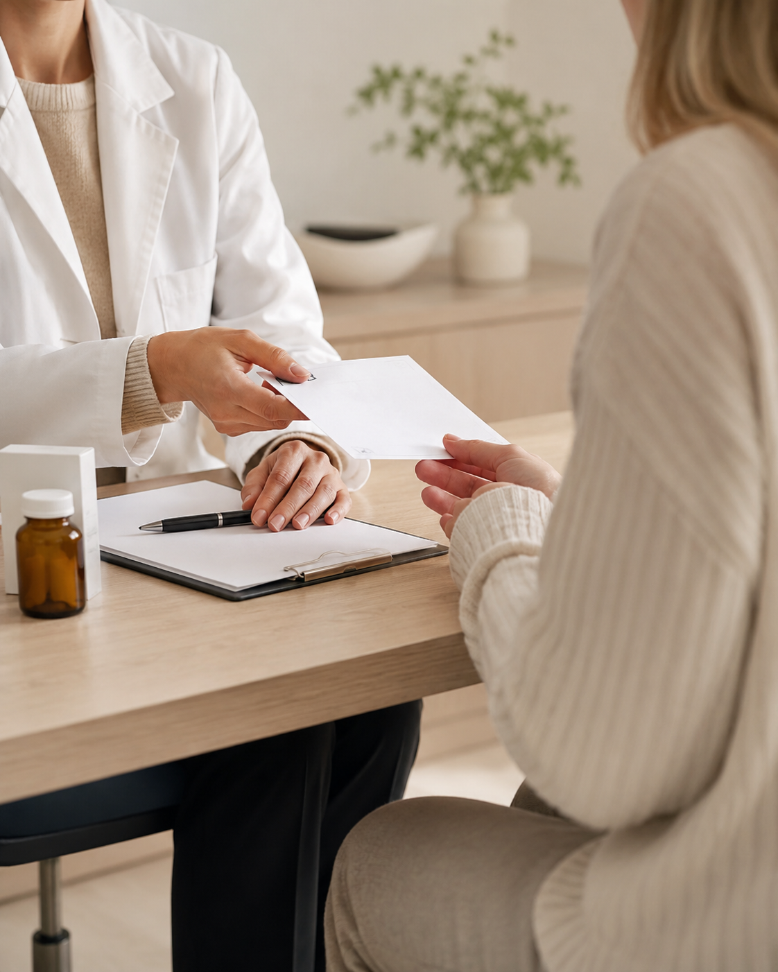 GP providing a private prescription during a consultation in Fulham